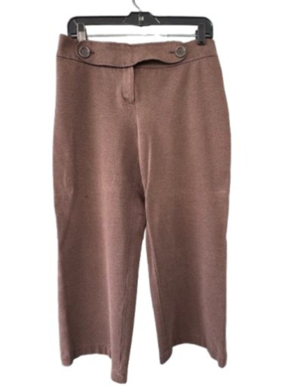 Talbots wide leg cropped pants brown women's size 8P